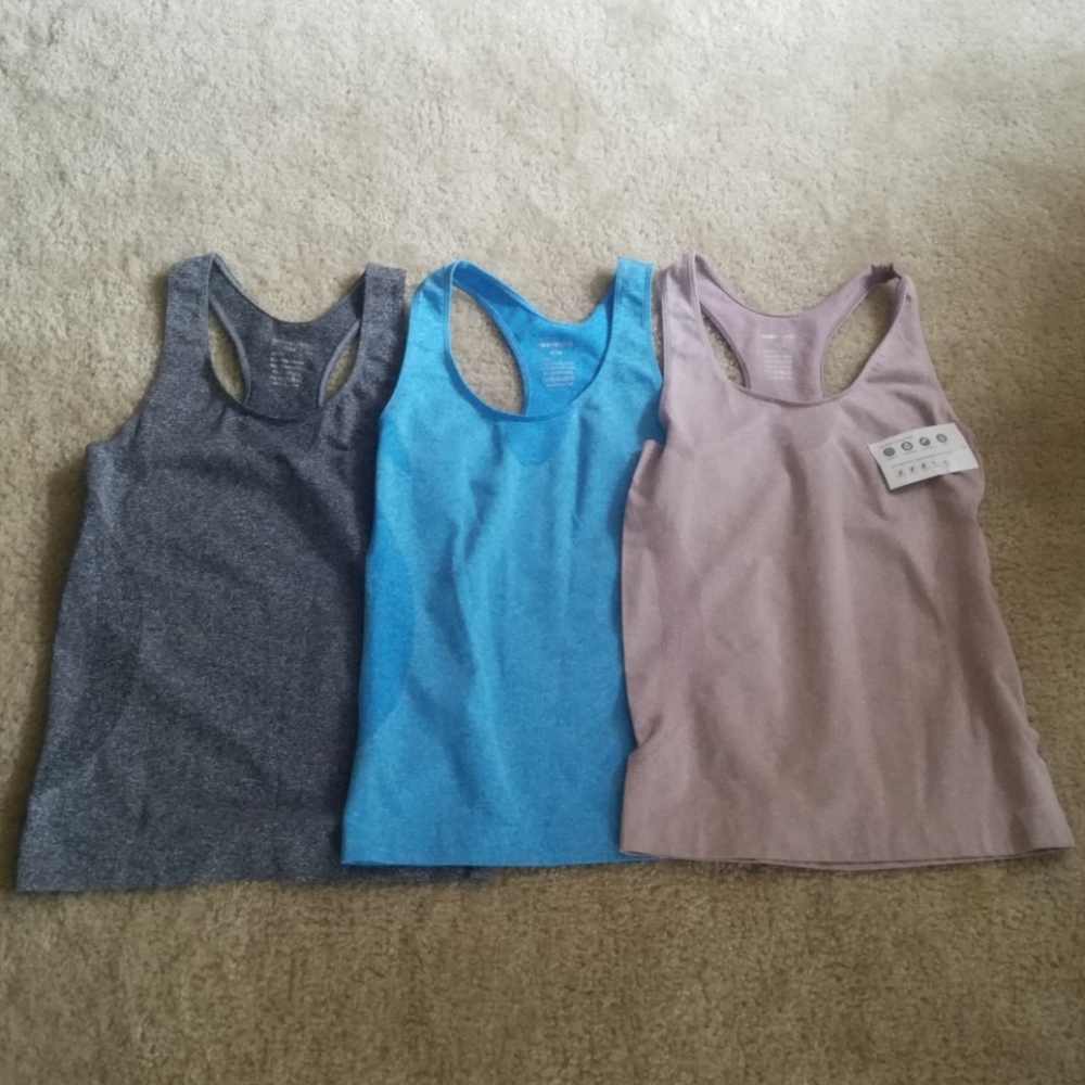 Set of THREE New/used workout tank tops